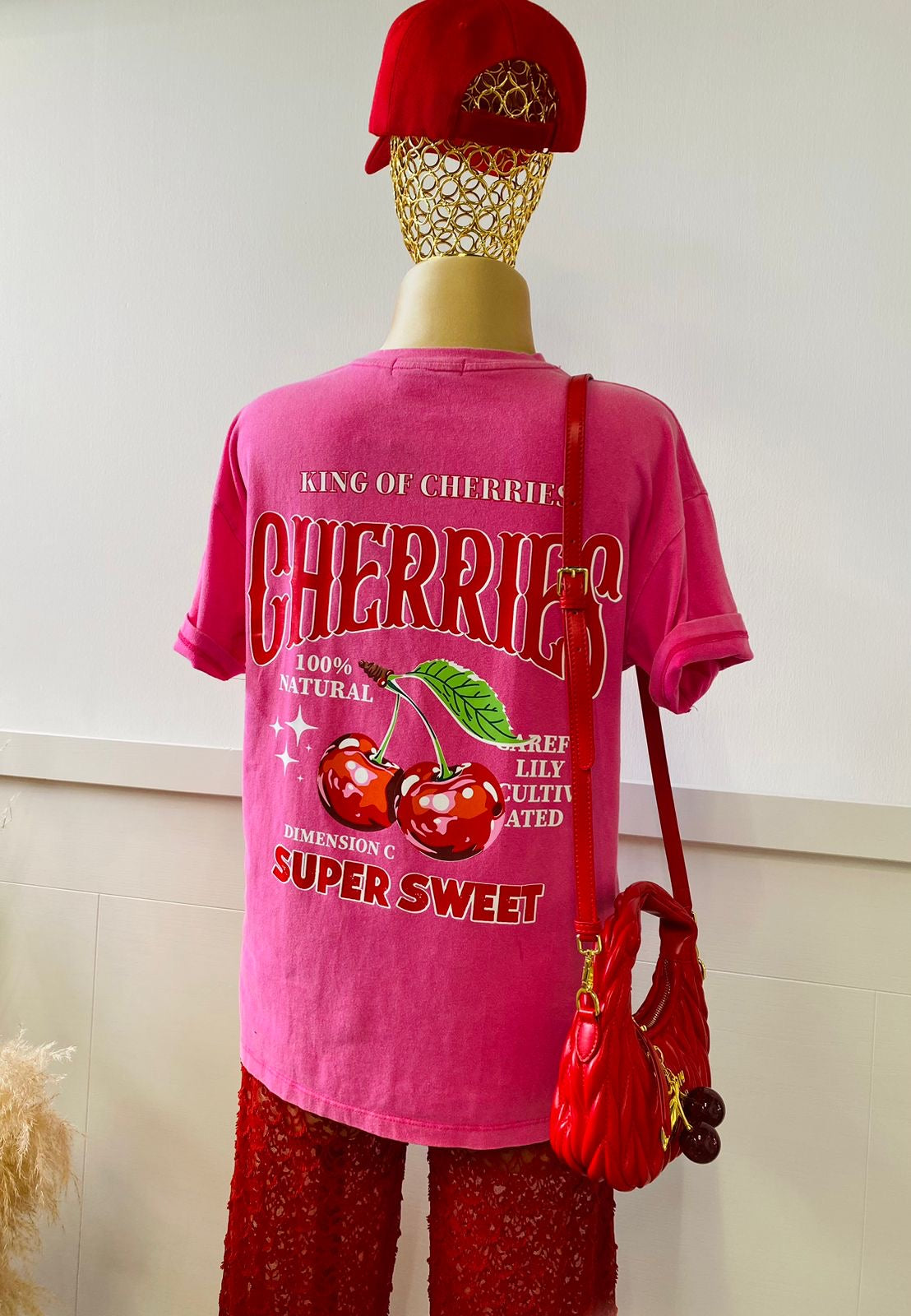 Playera oversize Cherries